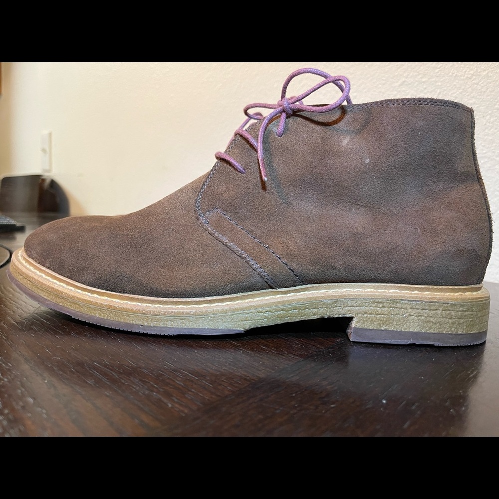 14TH & UNION BROWN SUEDE LEATHER BOOTS  MEN CHUKKA ANKLE SHOES SZ 9M